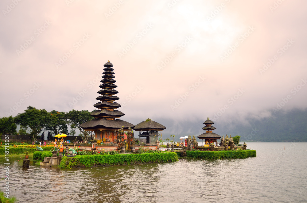 Pura Ulun Danu Bratan, Hindu temple on Bratan lake, Bali, Indonesia.. Pura Ulun Danu Bratan, Hindu temple on Bratan lake, Bali, Indonesia..