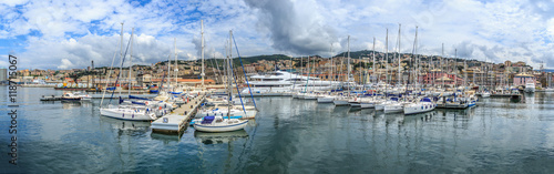 Genoa port panoramic sea view