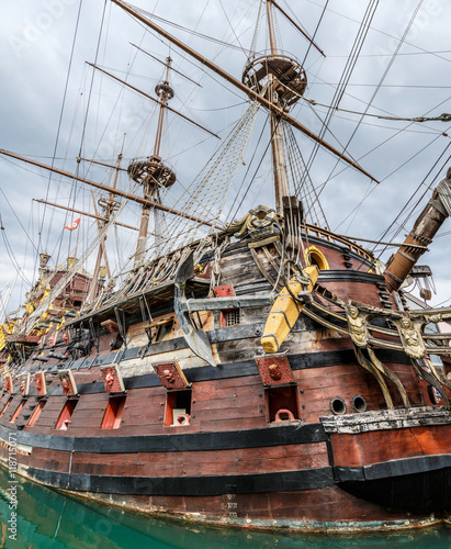 Wooden pirate ship in Genoa