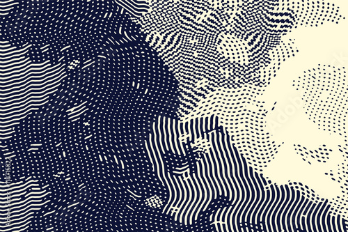 Abstract grunge vector background. Monochrome raster composition of irregular graphic elements. Created using  handmade camera-less photographic print.