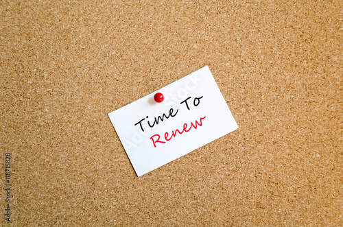 Time to renew text concept