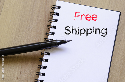 Free shipping text concept on notebook