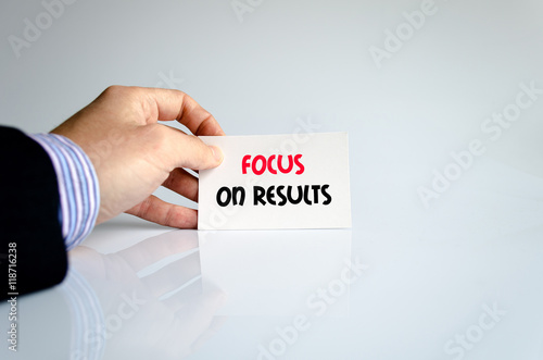 Focus on results text concept