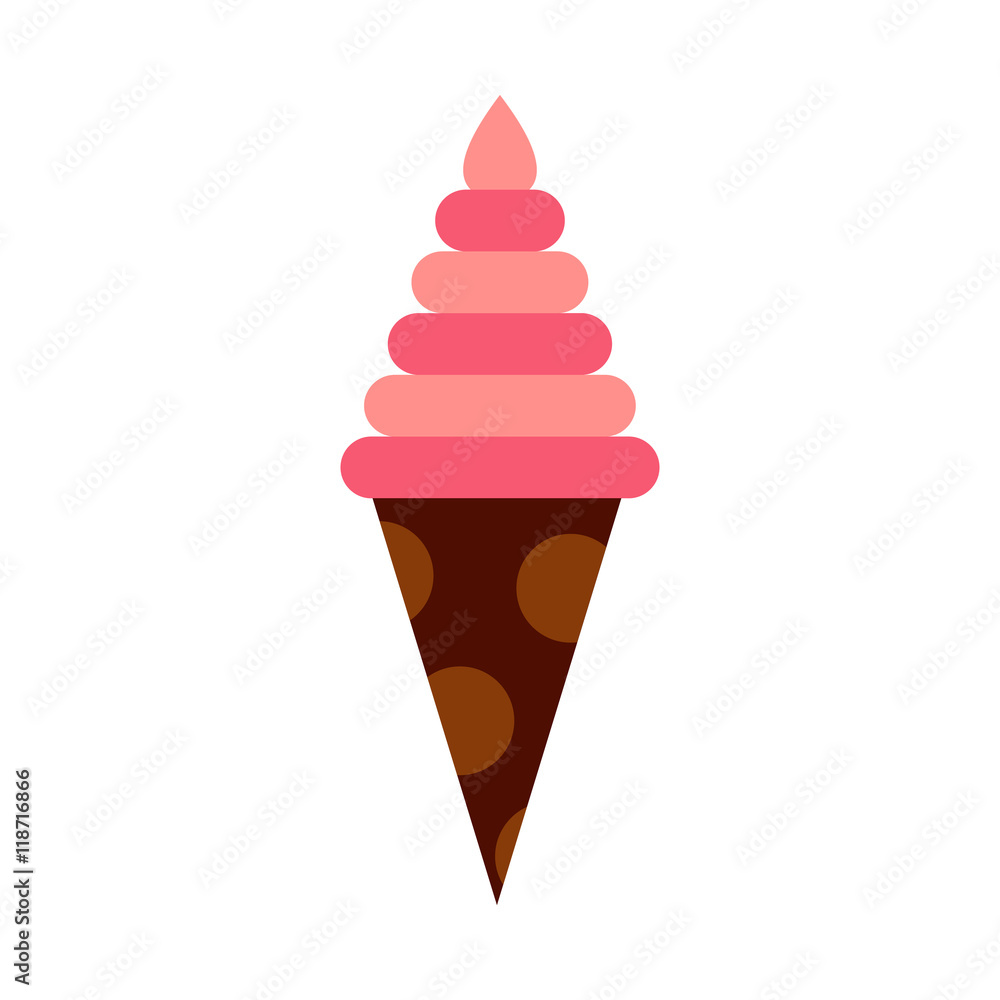 Fruit cone icon in flat style isolated on white background. Sweets symbol