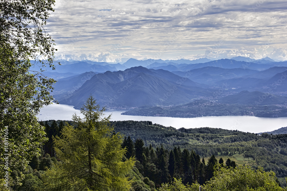 View from Mount Mottarone to the Lake Orta