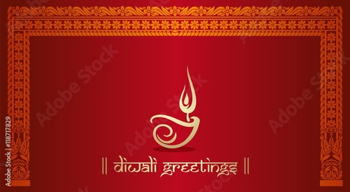 Oil lamp, Diwali greetings , royal Rajasthan, India