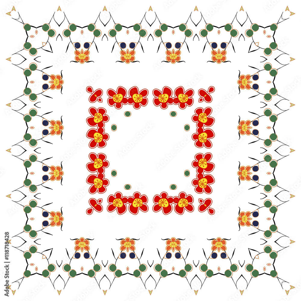 Fototapeta premium Floral frame for making wedding invitations and holidays. Cherry blossoms.