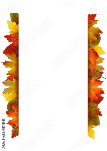 Banner mit Hebstblättern, hochkant