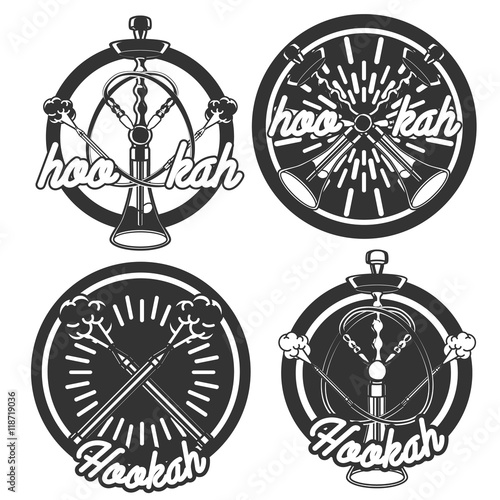 Vintage hookah emblems