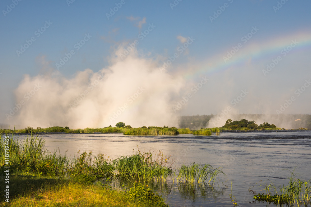 The Victoria Falls is the largest waterfall in the world and is a world heritage landmark The Victoria Falls is the largest waterfall in the world and is a world heritage landmark