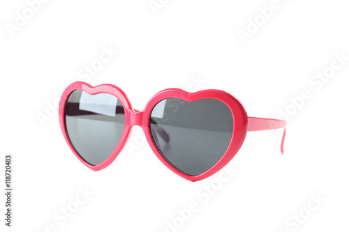 Pink sunglasses isolated on a white background