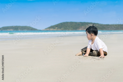 boy on tropical beach