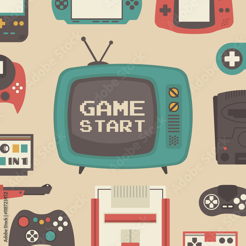retro game player set
