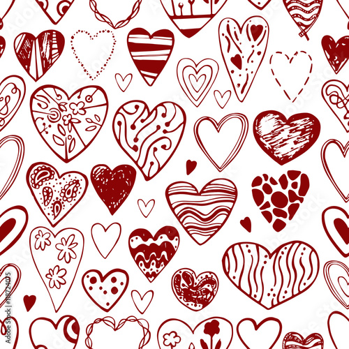 Seamless pattern with hearts. 