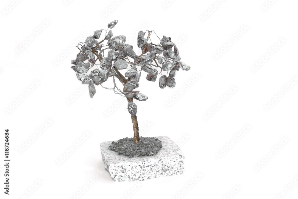 Lucky stone tree on white background Lucky stone tree on white background