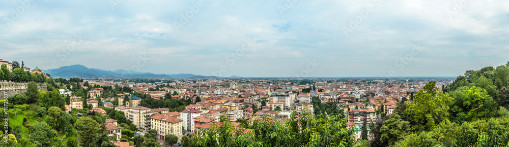 Bergamo city panoramic view