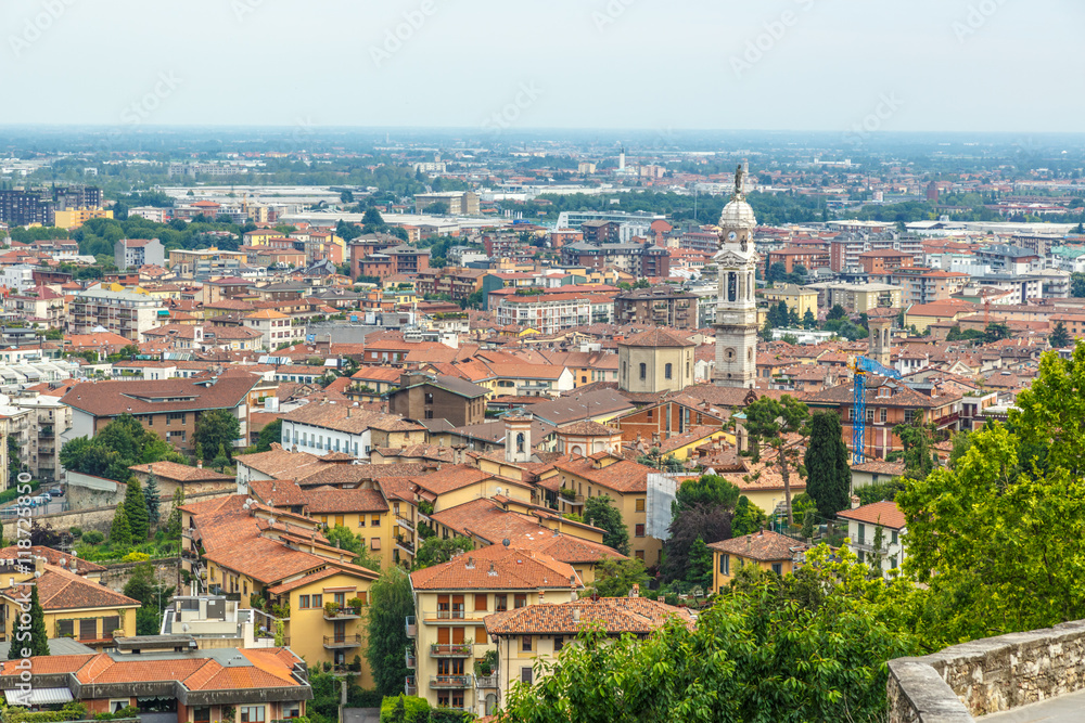 Bergamo city view from above