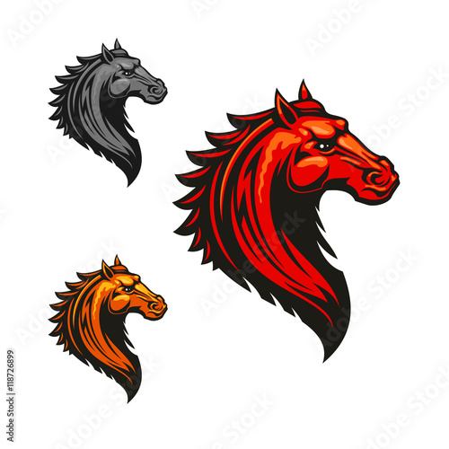 Wallpaper Mural Flaming wild mustang horse for sporting design Torontodigital.ca