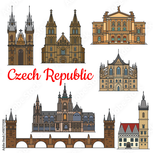 Travel landmarks and monuments of Czech Republic