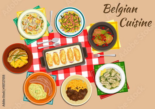 Original dishes of belgian cuisine