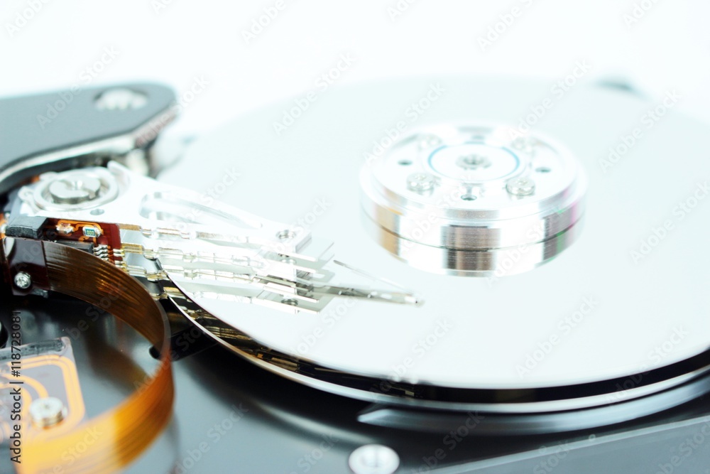 Inside of a hard disk of personal computer Inside of a hard disk of personal computer