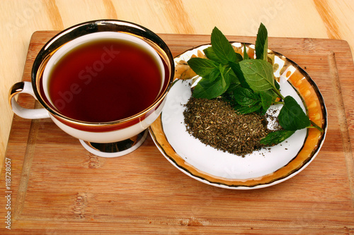 Mint mentha pulegium tea photo