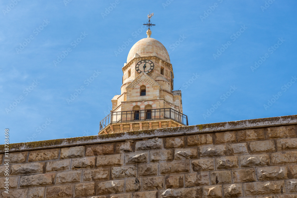 Dormition Abbey on Mount Zion in Jerusalem, Israel