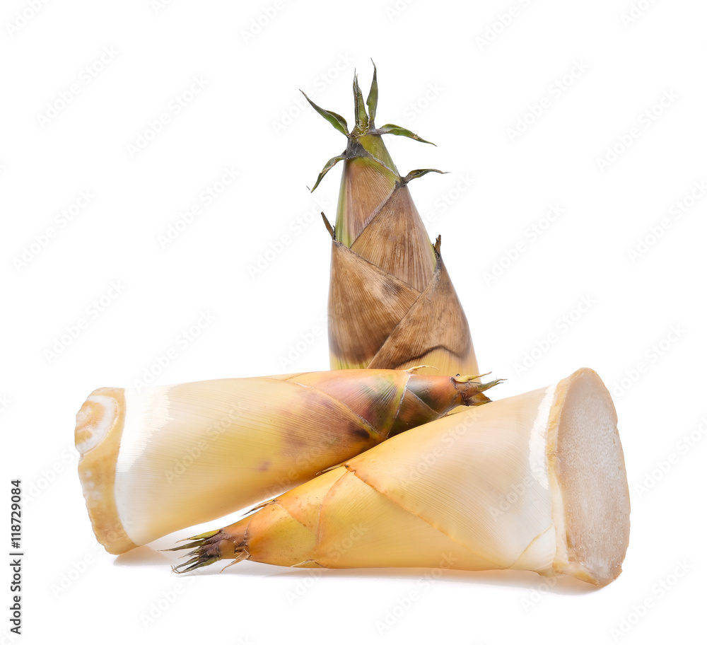Naklejka premium Bamboo shoots isolated on white background