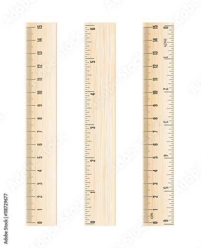 Vector wooden ruler