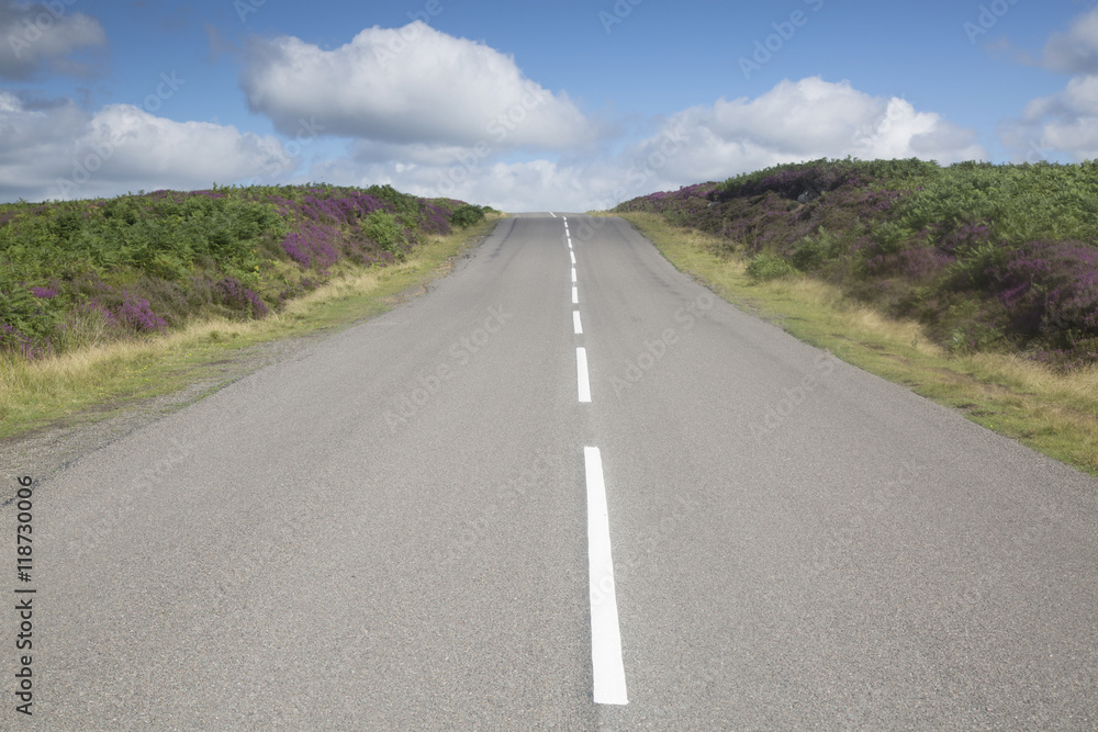 Fototapeta premium Open Road in North York Moors; Yorkshire; England