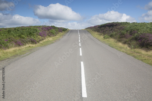 Open Road in North York Moors; Yorkshire; England