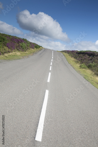 Open Road in North York Moors; Yorkshire; England