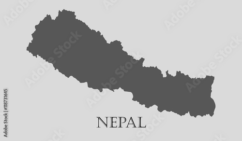 Gray Nepal map - vector illustration
