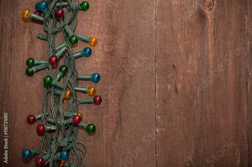 matted garland on a wooden background