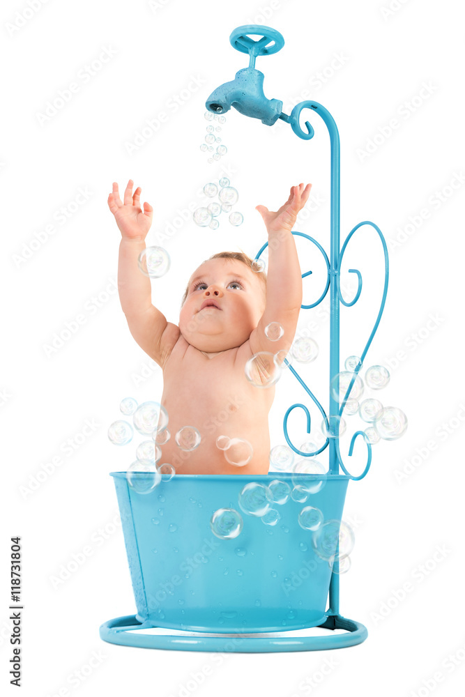 Beautiful baby bath Stock Photo | Adobe Stock