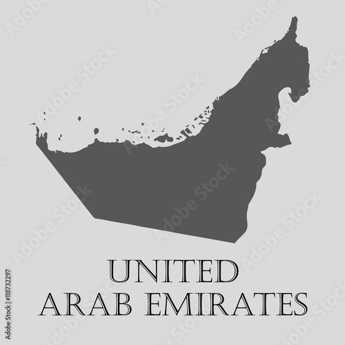 Obraz na plátně Gray United Arab Emirates map - vector illustration