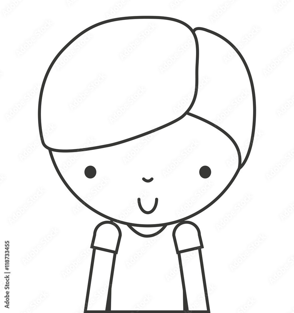 little cute boy isolated icon