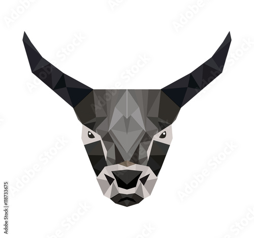 goat head low poly isolated icon