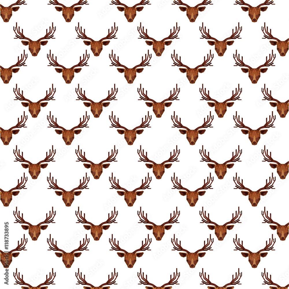 reindeer head pattern low poly isolated icon