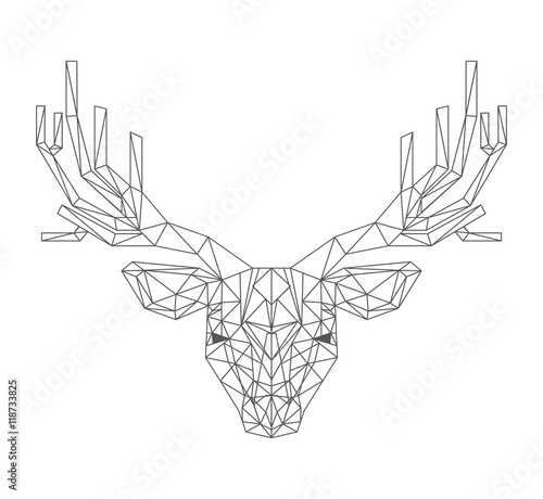 reindeer head low poly isolated icon © Gstudio