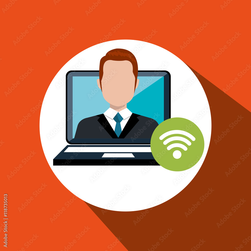 man laptop group web vector illustration design man laptop group web vector illustration design