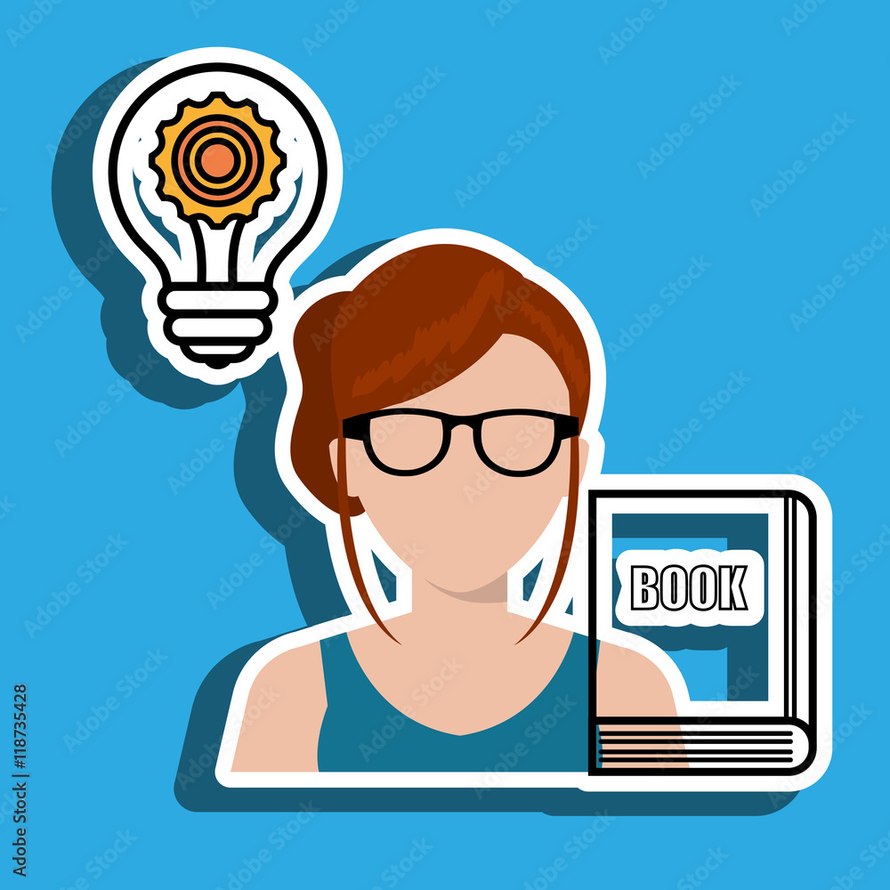 woman book idea icon vector illustration design woman book idea icon vector illustration design