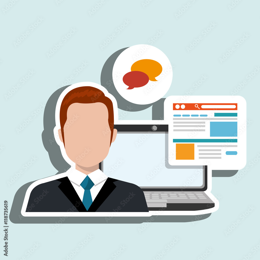 man laptop email document vector illustration design man laptop email document vector illustration design