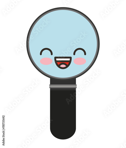 magnifying glass character isolated icon