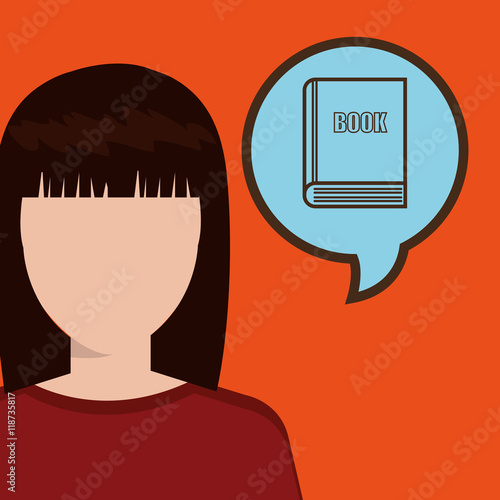 woman girl silhouette idea vector illustration design