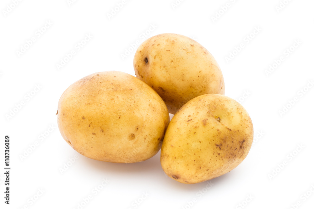 New potato isolated on white background. New potato isolated on white background.