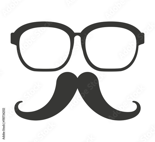 mustache and glasses hipster style