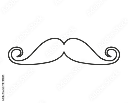 mustache hipster style isolated icon
