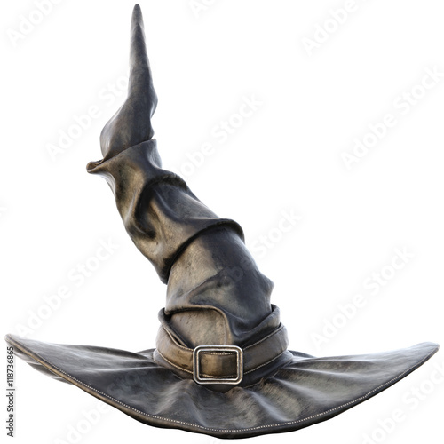 witch hat isolated on white background. 3D illustration.