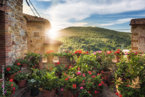 Fototapeta Naklejka Na Ścianę i Meble -  Alleys, streets and crannies in the beautiful town in Tuscany, P
